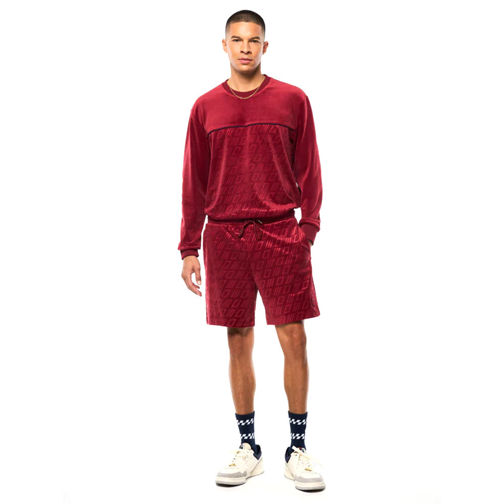 Sergio Tacchini Bandiera Debossed Velour Short | Rhubarb