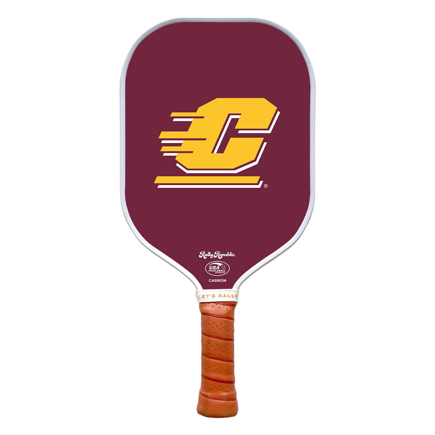 Rally Republic PIckleball Paddle - Central Michigan Chippewas CMU Maroon Action C Mark
