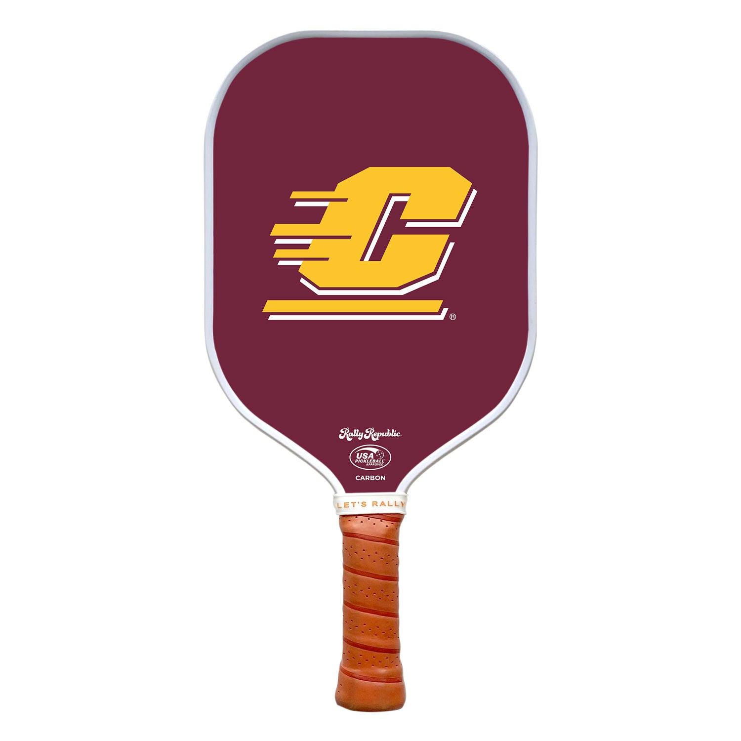 Rally Republic PIckleball Paddle - Central Michigan Chippewas CMU Maroon Action C Mark