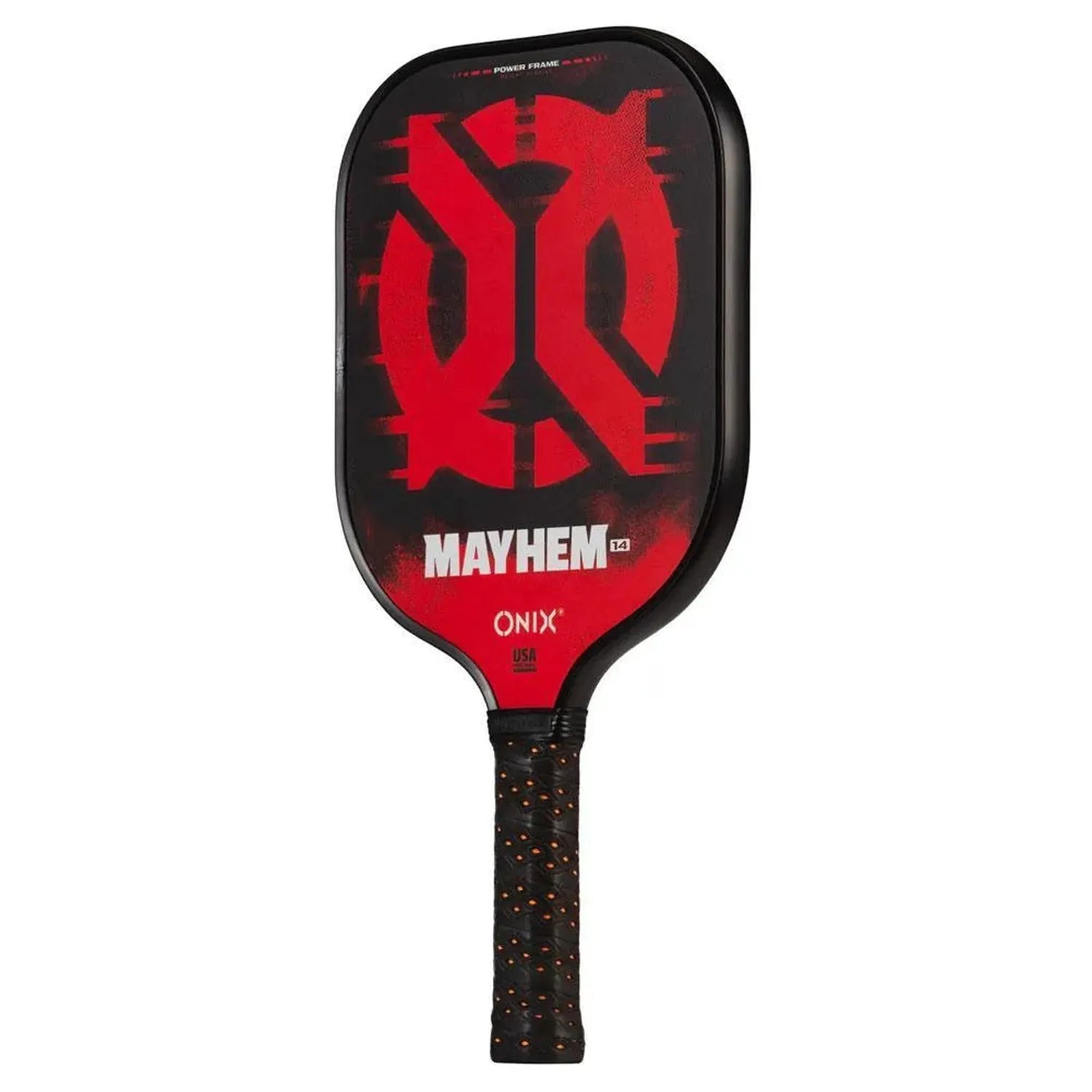 Mayhem 16 Composite Pickleball Paddle Orange and BlackTienda Tennis