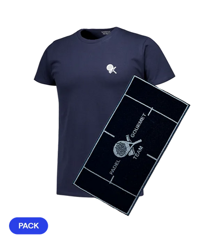 Pack Padel Team Gourmet: Camiseta Gourmet Azul Men + Toalla