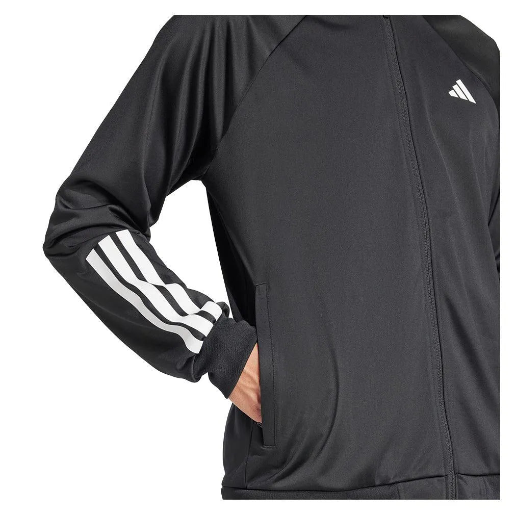 Men's 3 Stripe Knit Tennis Jacket BlackTienda Tennis