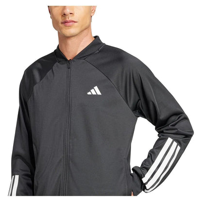 Men's 3 Stripe Knit Tennis Jacket BlackTienda Tennis
