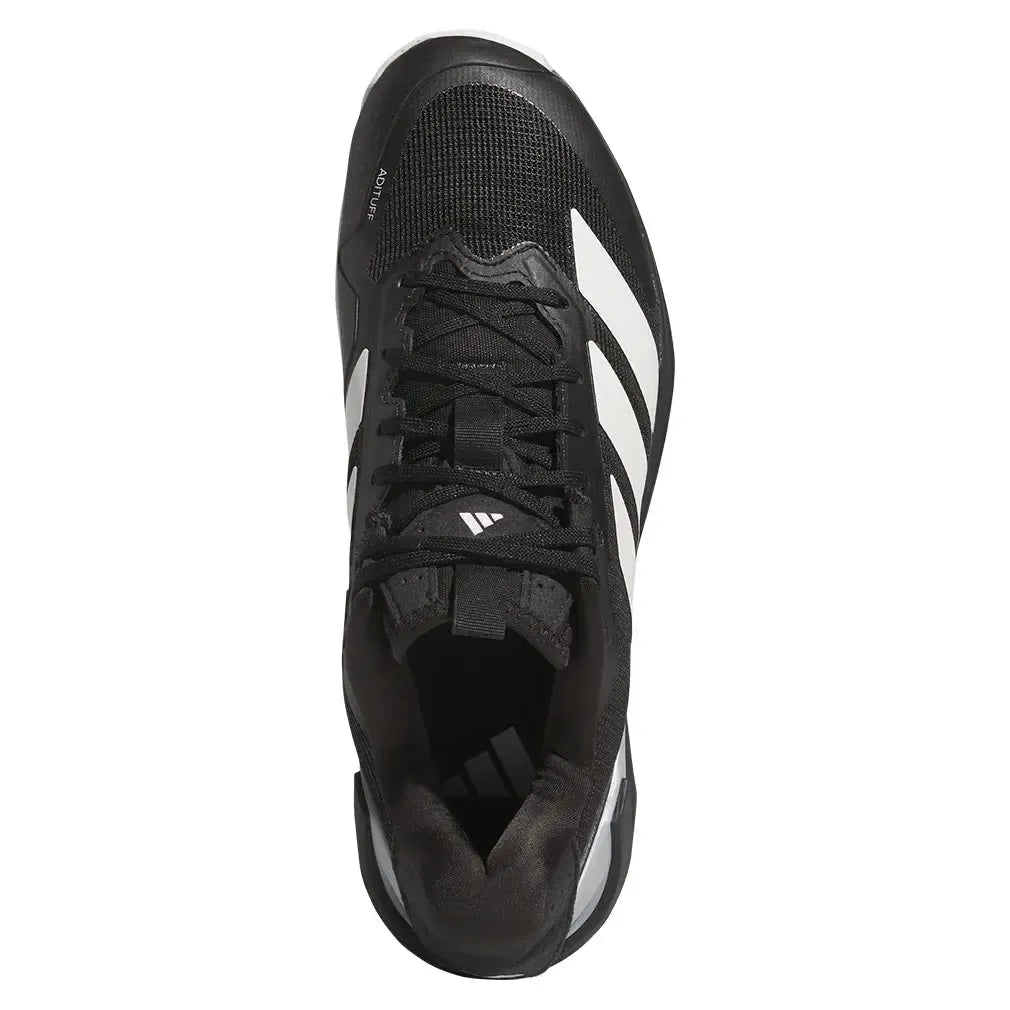 Men's Adizero Ubersonic 5 Tennis Shoes Core Black and Silver MetallicTienda Tennis
