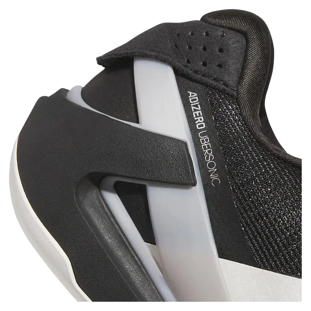 Men's Adizero Ubersonic 5 Tennis Shoes Core Black and Silver MetallicTienda Tennis
