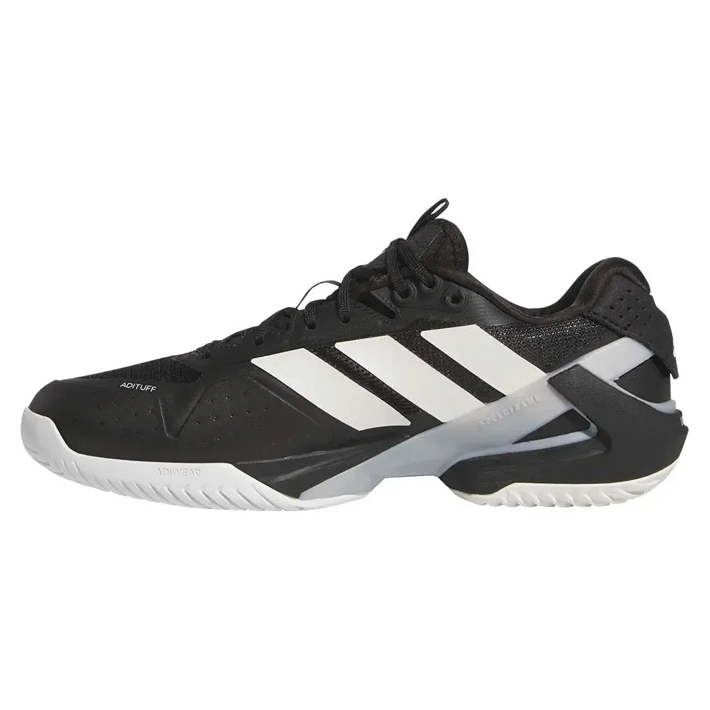 Men's Adizero Ubersonic 5 Tennis Shoes Core Black and Silver MetallicTienda Tennis