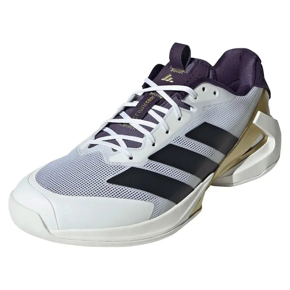 Men's adizero Ubersonic 5 Tennis Shoes Footwear White and Aurora PlumTienda Tennis