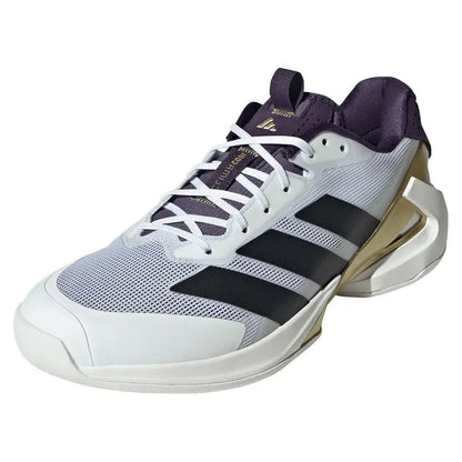Men's adizero Ubersonic 5 Tennis Shoes Footwear White and Aurora PlumTienda Tennis