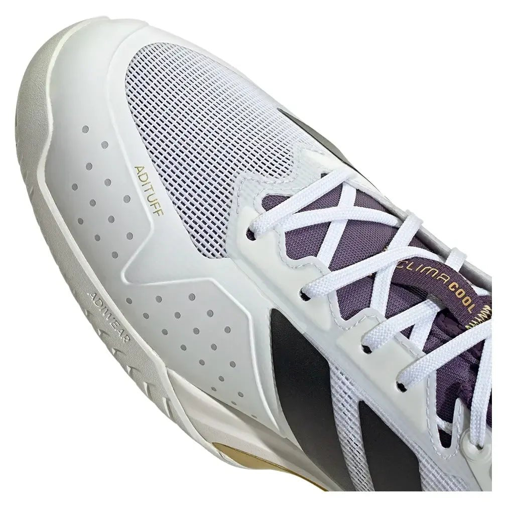Men's adizero Ubersonic 5 Tennis Shoes Footwear White and Aurora PlumTienda Tennis