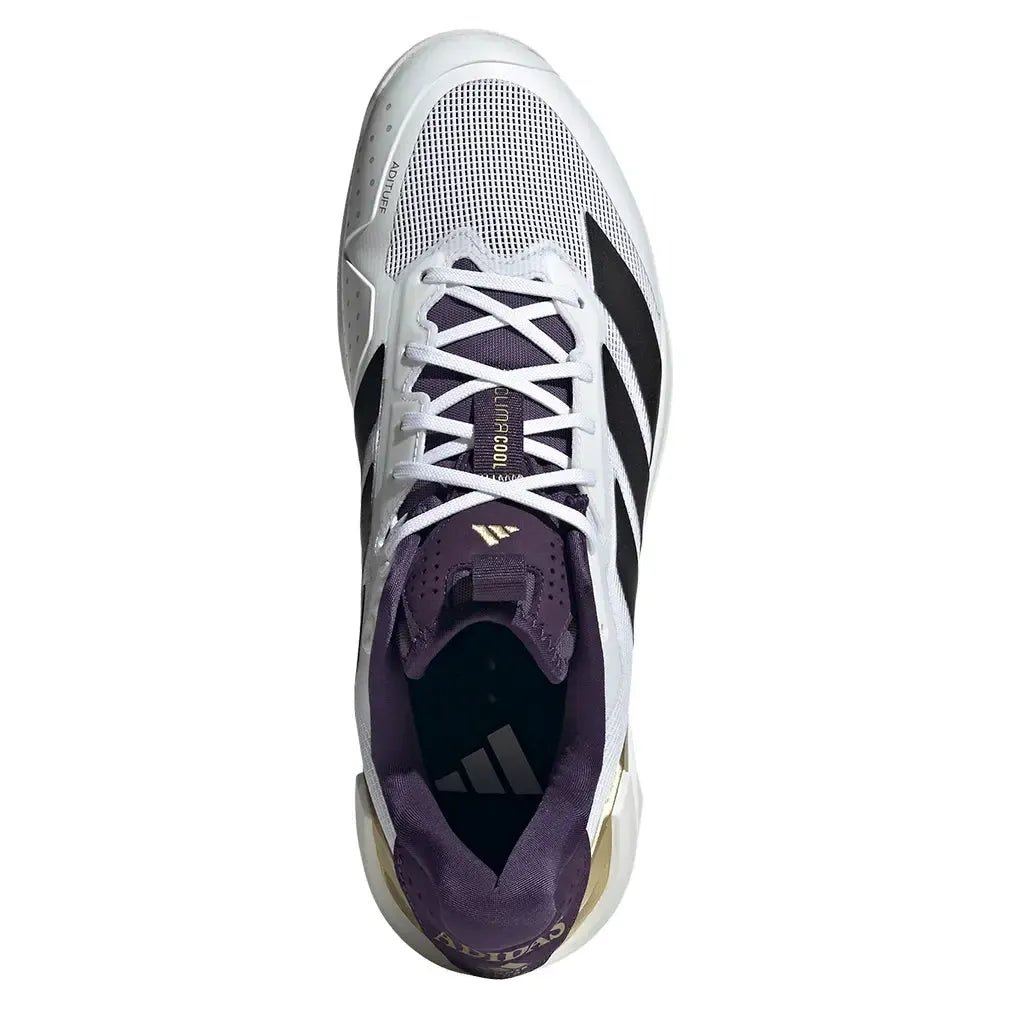 Men's adizero Ubersonic 5 Tennis Shoes Footwear White and Aurora PlumTienda Tennis