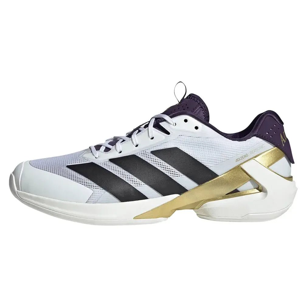 Men's adizero Ubersonic 5 Tennis Shoes Footwear White and Aurora PlumTienda Tennis