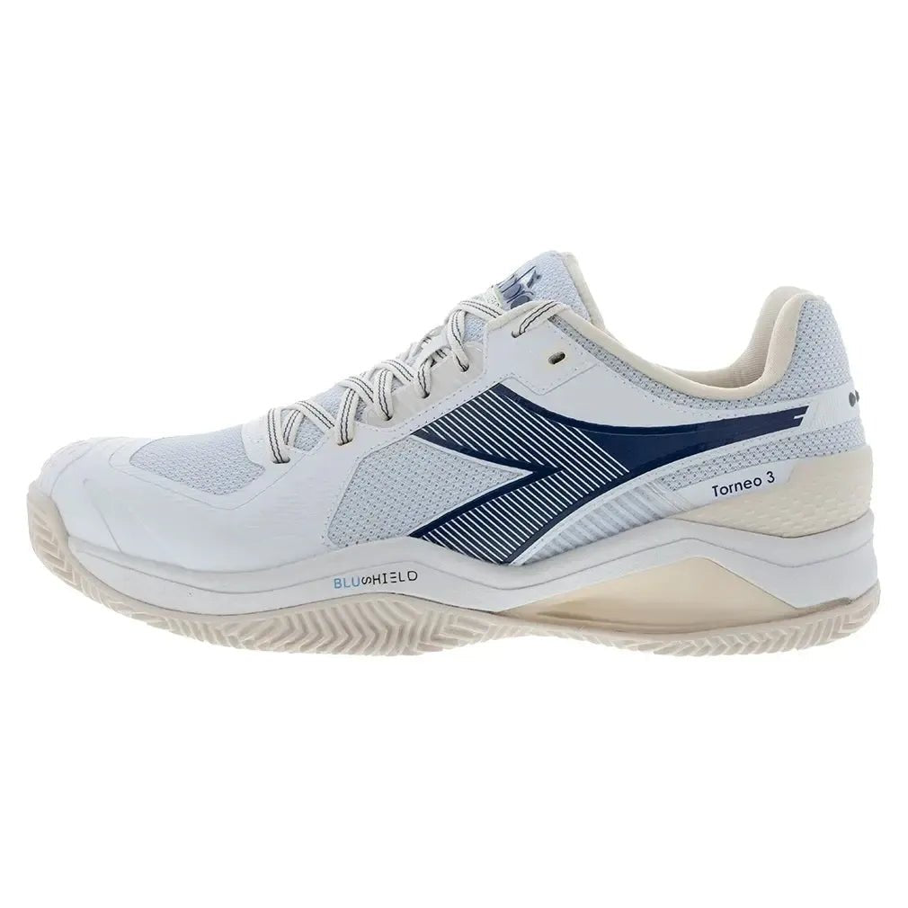 Men's Blueshield Torneo 3 Clay Tennis Shoes Whisper White and Ensign BlueTienda Tennis
