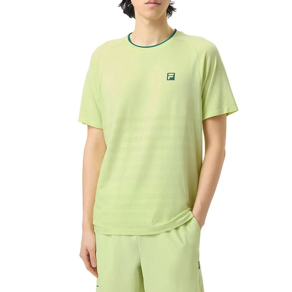 Men's Center Court Ace Seamless Tennis Crew Shadow Lime and RainforestTienda Tennis