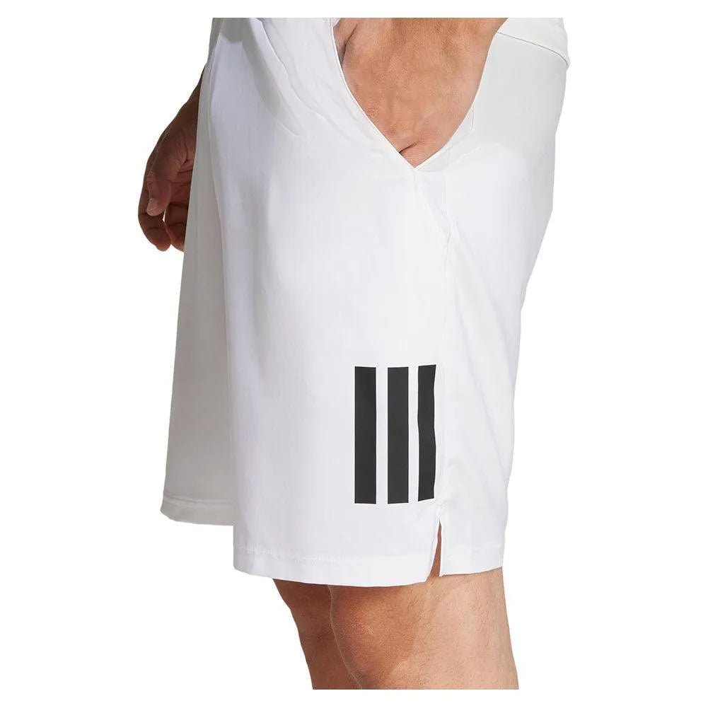 Men's Club 3 Stripe 7 inch Tennis Short WhiteTienda Tennis