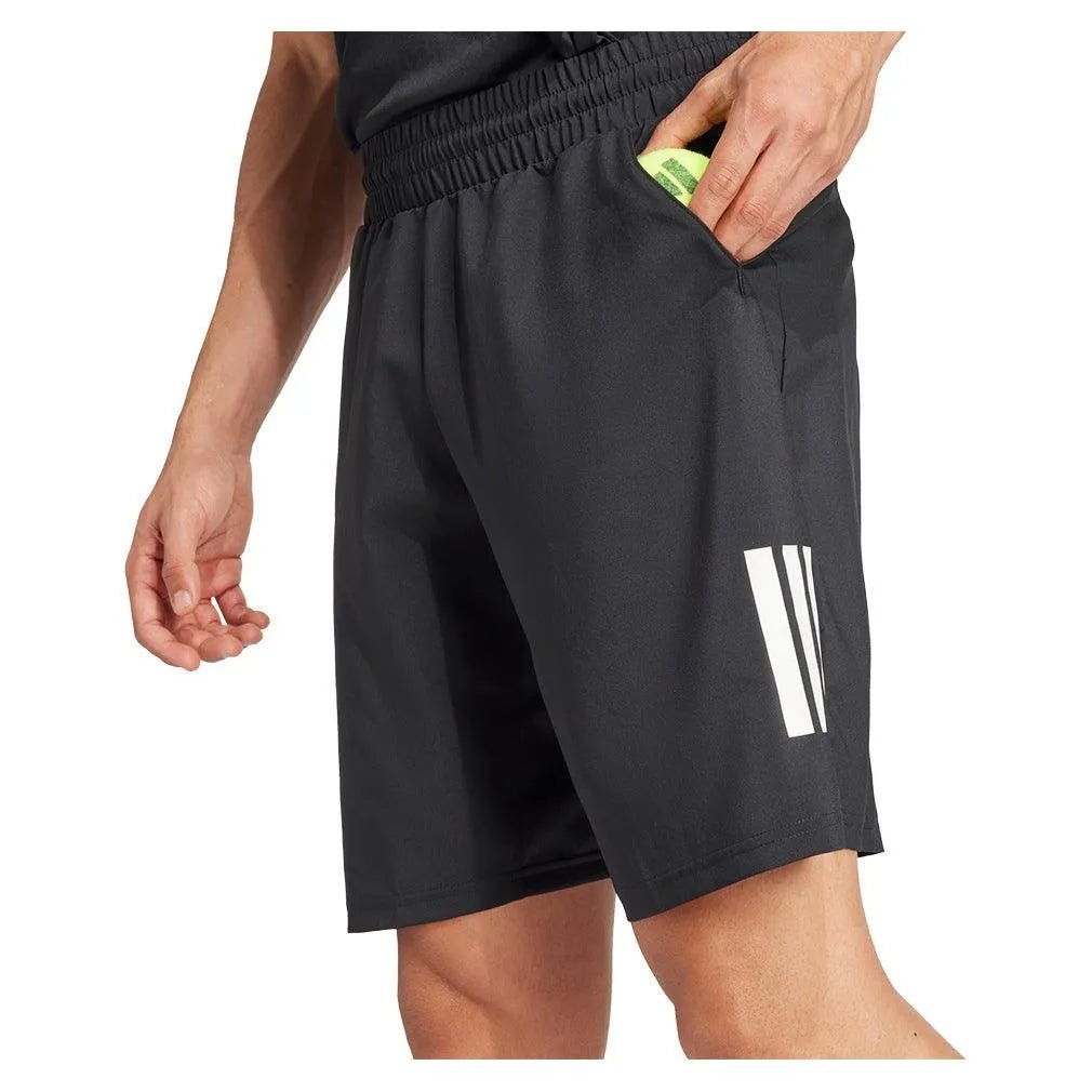 Men's Club 3 Stripe 9 inch Tennis Short BlackTienda Tennis