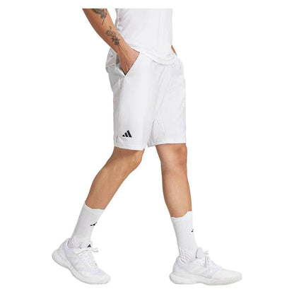 Men's Club 3 Stripe 9 inch Tennis Short WhiteTienda Tennis