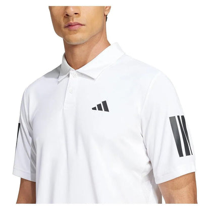 Men's Club 3 Stripe Tennis Polo WhiteTienda Tennis
