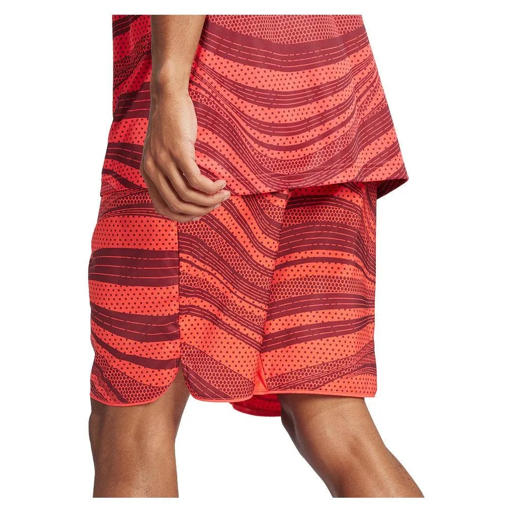 Men's Club Graphic 7 inch Tennis Short Semi Lucid Red and Shadow RedTienda Tennis