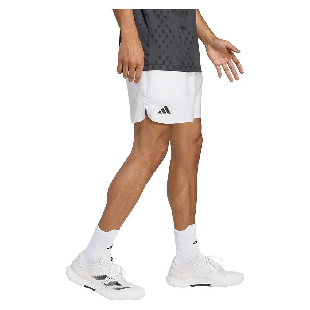 Men's Club Graphic 7 Inch Tennis Short White and Dash GreyTienda Tennis