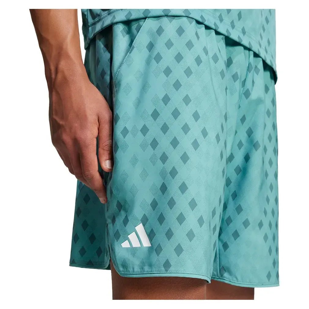 Men's Club Graphic 9 Inch Tennis Short Powder and Preloved TealTienda Tennis