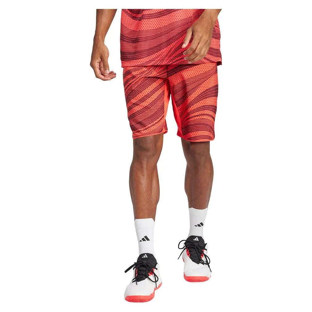 Men's Club Graphic 9 Inch Tennis Short Semi Lucid Red and Shadow RedTienda Tennis