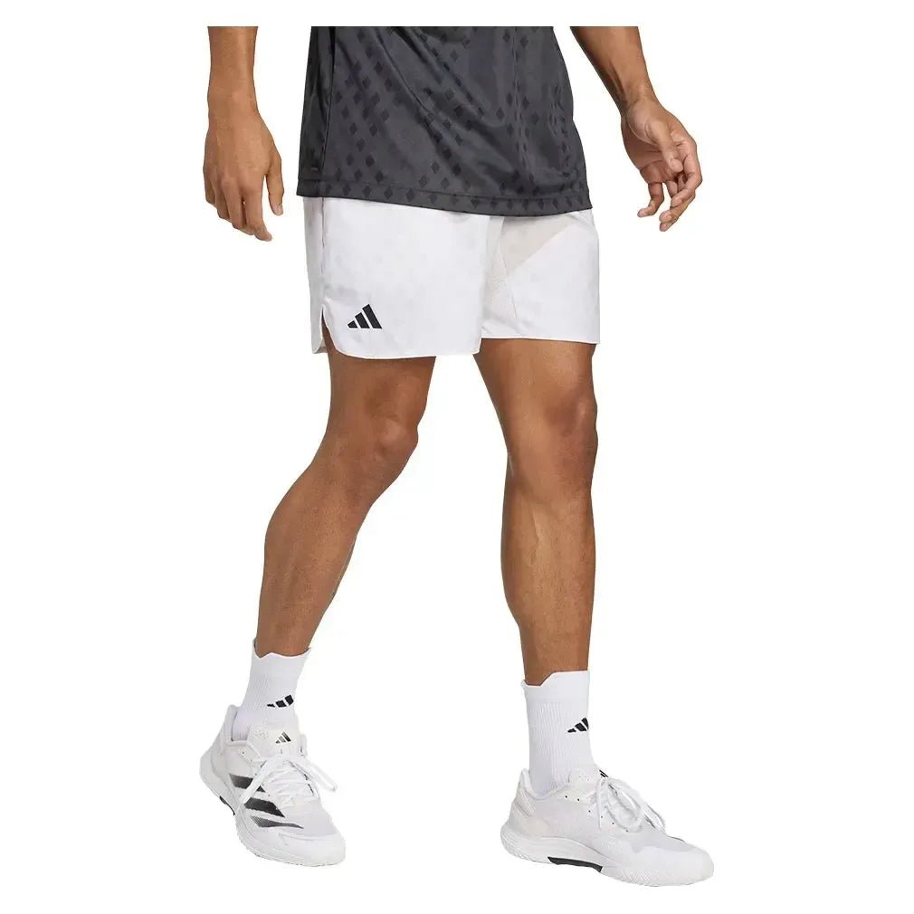 Men's Club Graphic 9 Inch Tennis Short White and Dash GreyTienda Tennis