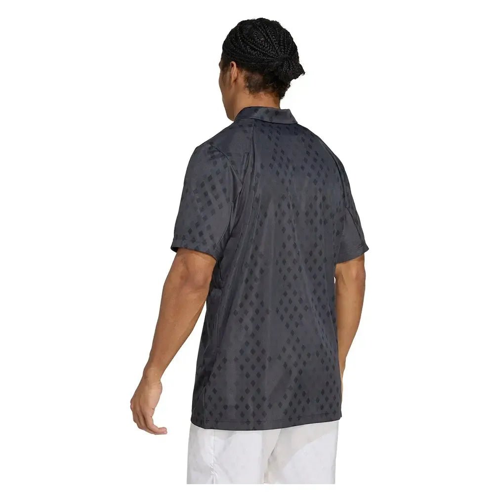 Men's Club Graphic Tennis Polo Carbon and BlackTienda Tennis