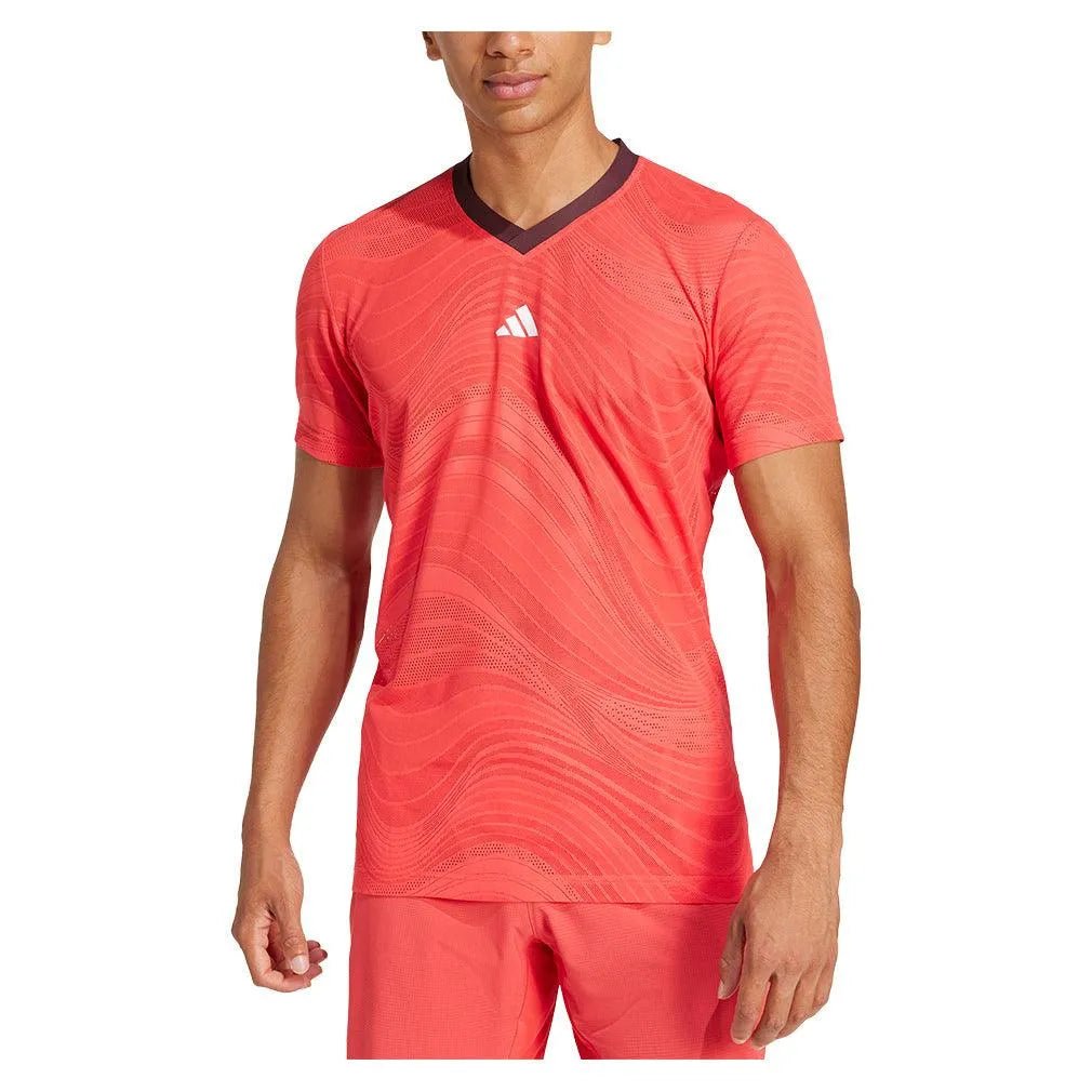 Men's Freelift Mesh Pro Tennis Top Semi Lucid RedTienda Tennis