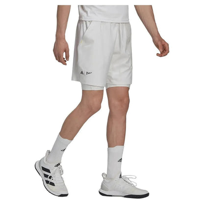 Men's London 7 Inch 2 in 1 Tennis Short WhiteTienda Tennis