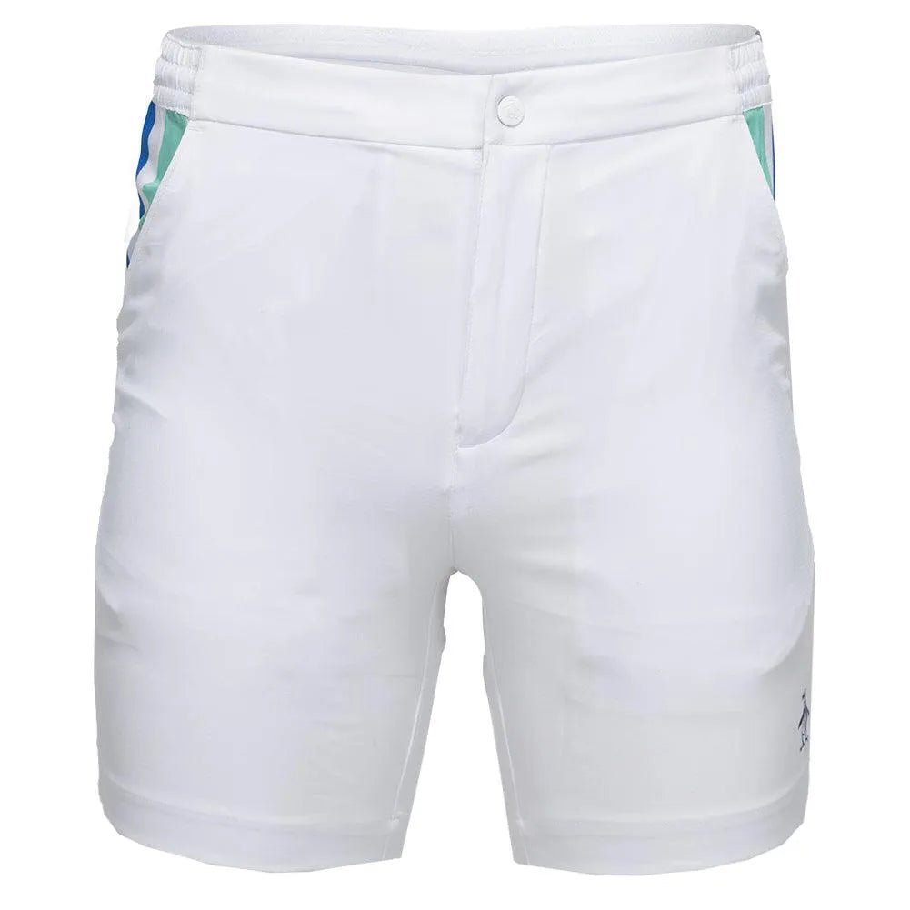 Men's Performance Heritage Blocked 7 Inch Tennis Short Bright WhiteTienda Tennis