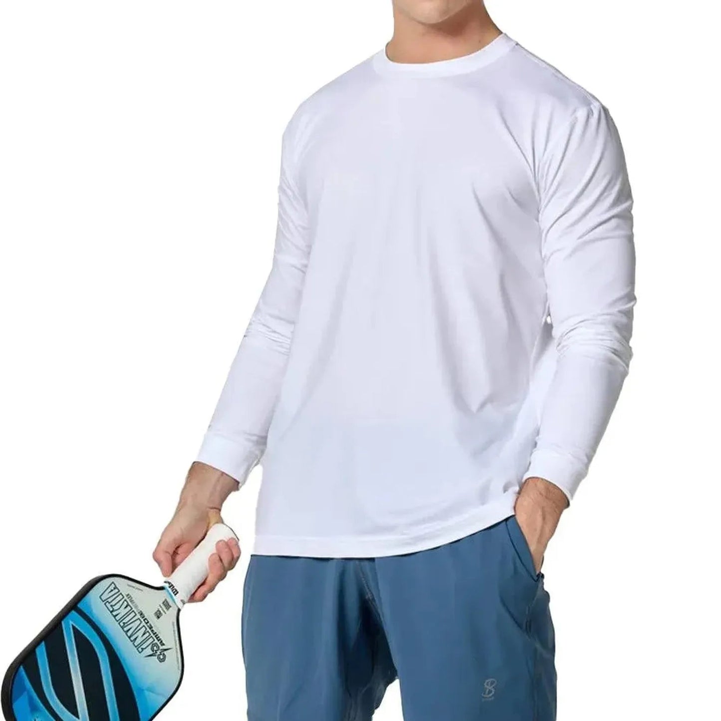 Men's SB Sport Classic Fit Long Sleeve Tennis Crew WhiteTienda Tennis