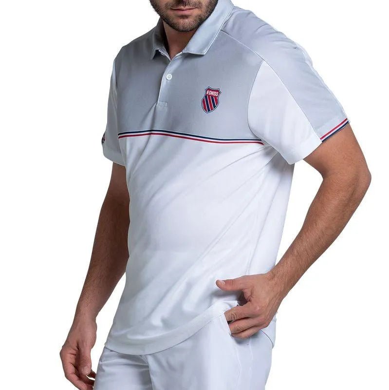 Men's Tradition Short Sleeve Tennis Polo WhiteTienda Tennis