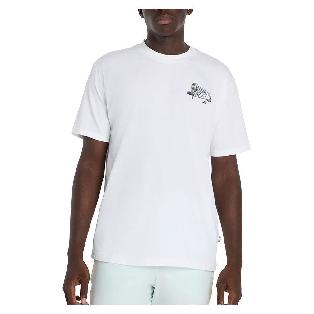 Men's Graphic Tennis T-Shirt White-Apparel-New Balance-mt61a99zwt-Tennis Express
