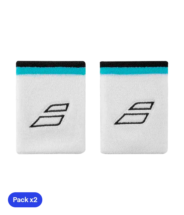 Wristbands Babolat Terry Jumbo Blanco/Azul (Pack x2)