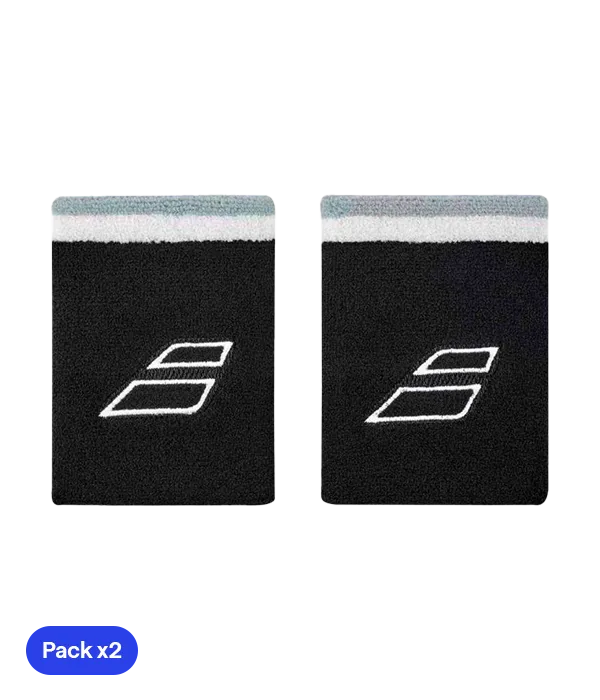 Wristband Babolat Terry Jumbo Negro/White (Pack x2)