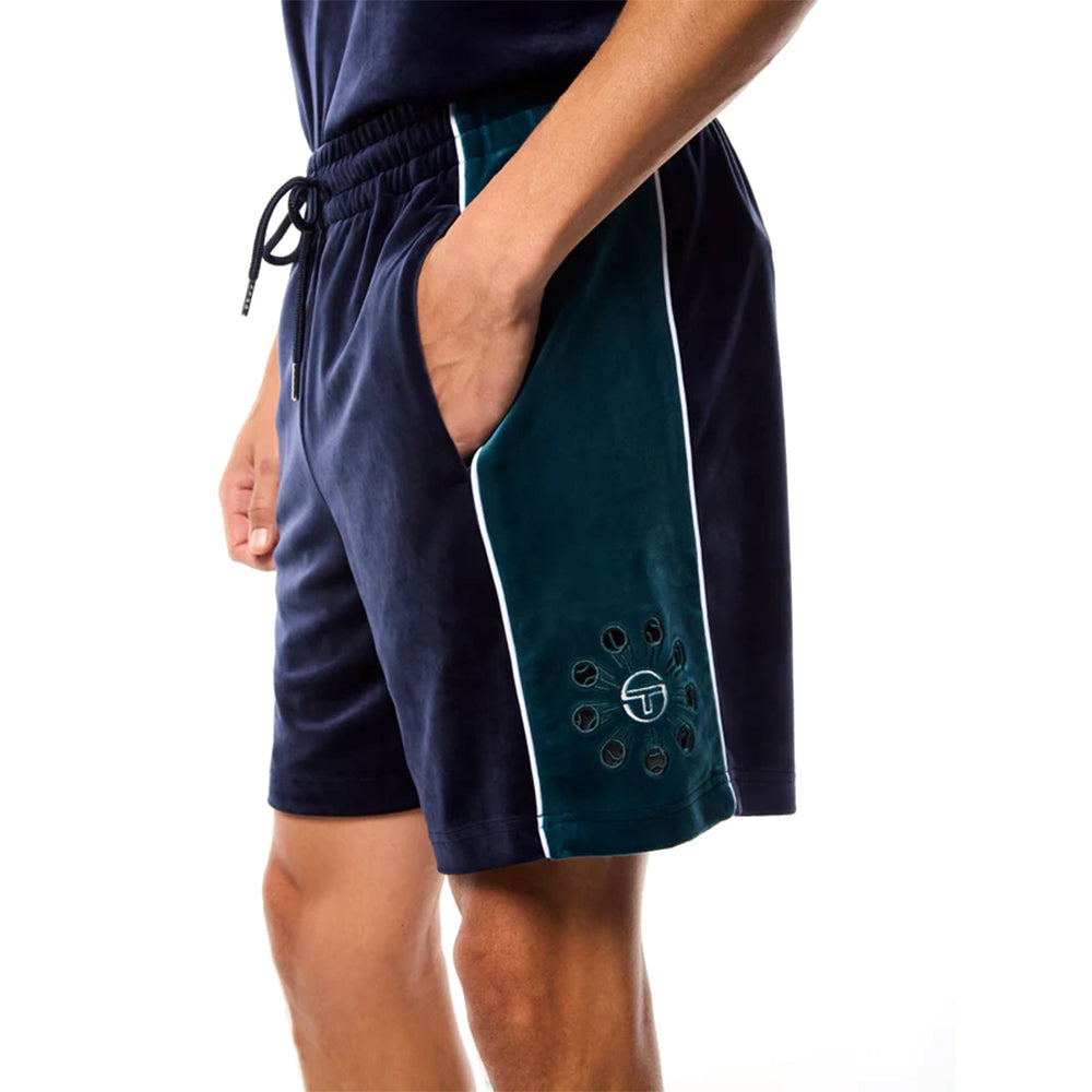 Sergio Tacchini Cresta Velour Short | Maritime Blue