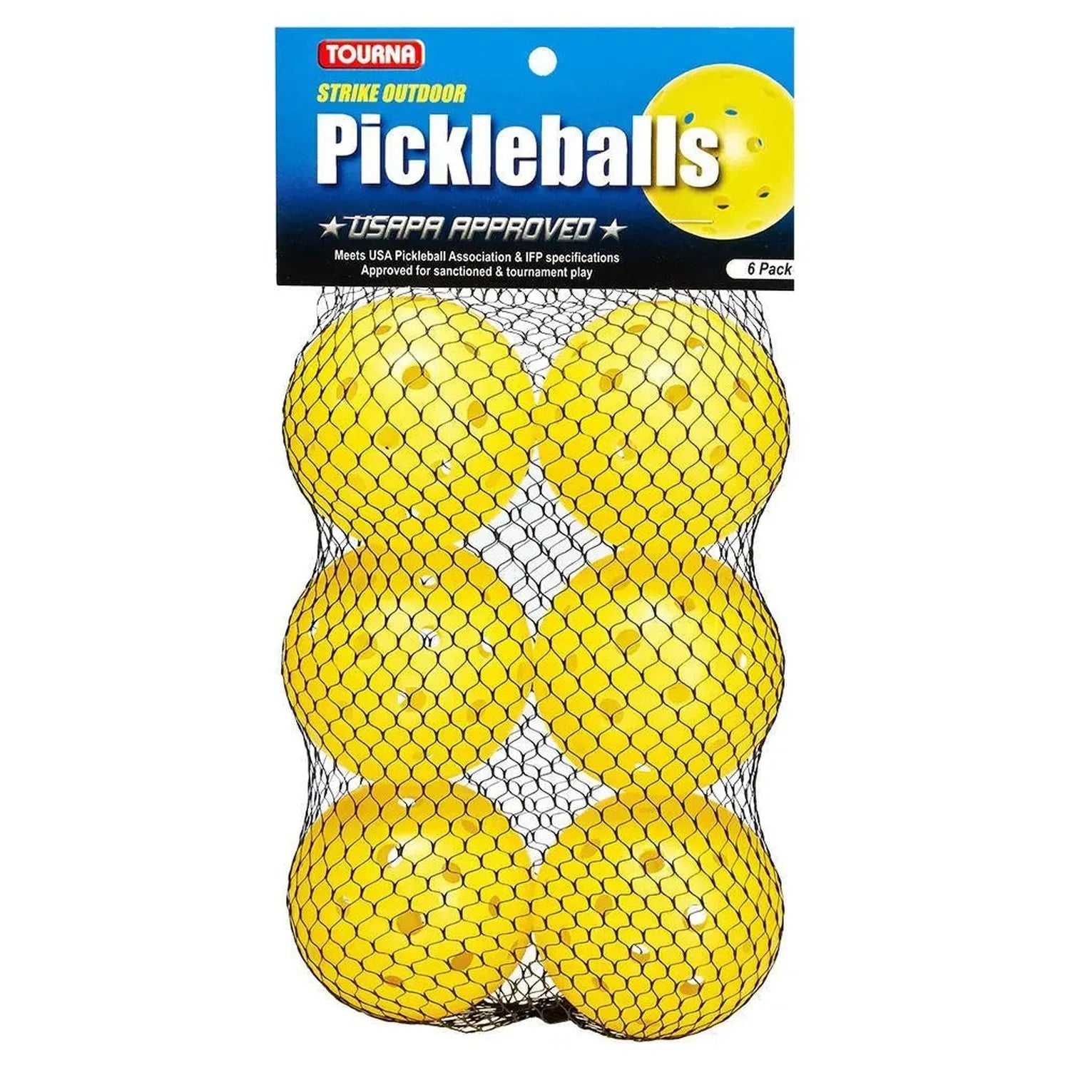 Outdoor Pickleballs 6 Pack YellowTienda Tennis