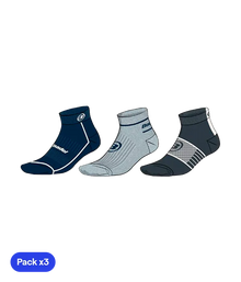 Socks Bullpadel BP254 Negro/Gris/Azul Marino 2025 (Pack x3)