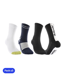 Socks Bullpadel BP255l Negro/Verde/Azul Marino 2025 (Pack x3)