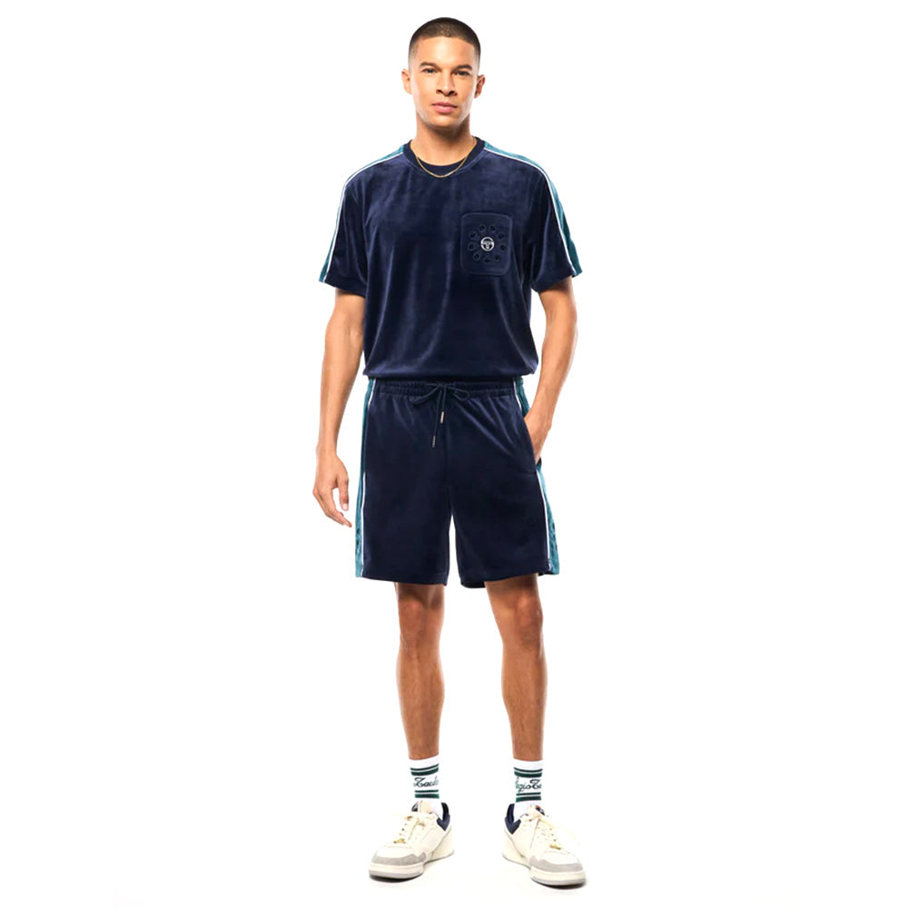 Sergio Tacchini Cresta Velour Short | Maritime Blue