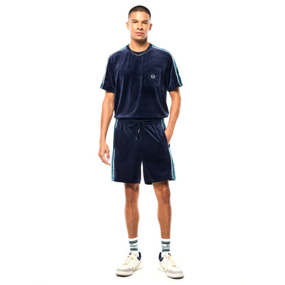 Sergio Tacchini Cresta Velour Short | Maritime Blue