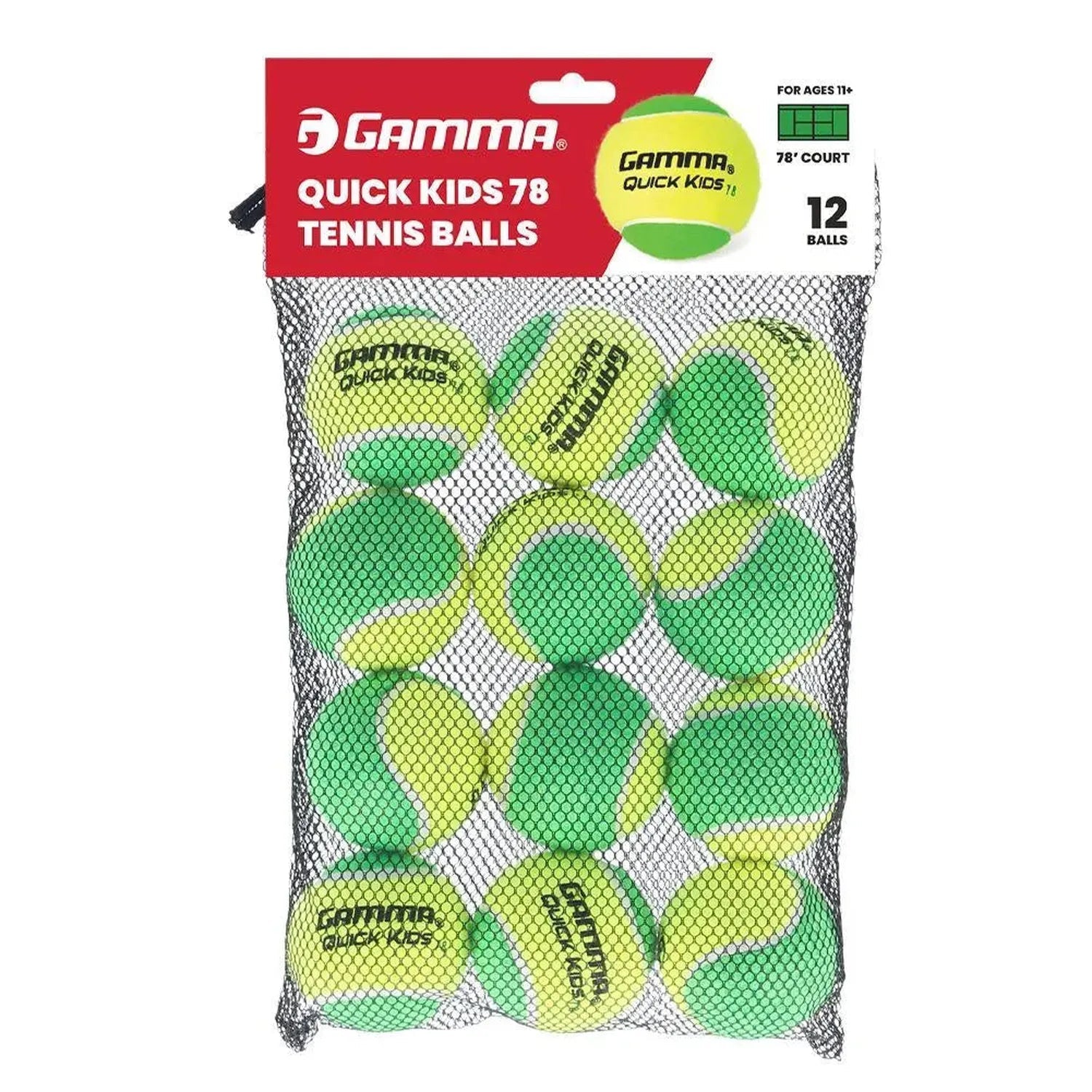 Quick Kids 78 Tennis Balls 12PKTienda Tennis