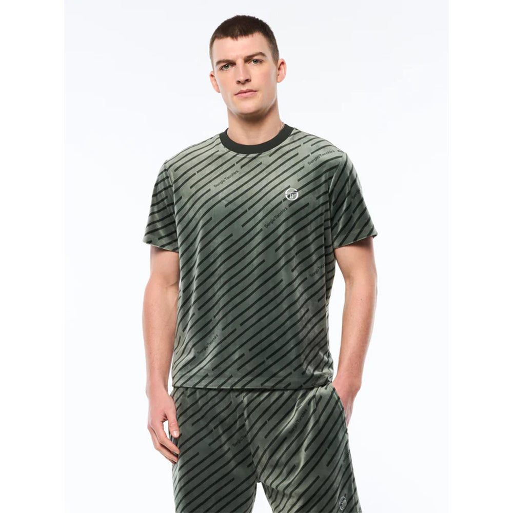 Sergio Tacchini Obliquo Velour Shirt | Agave Green