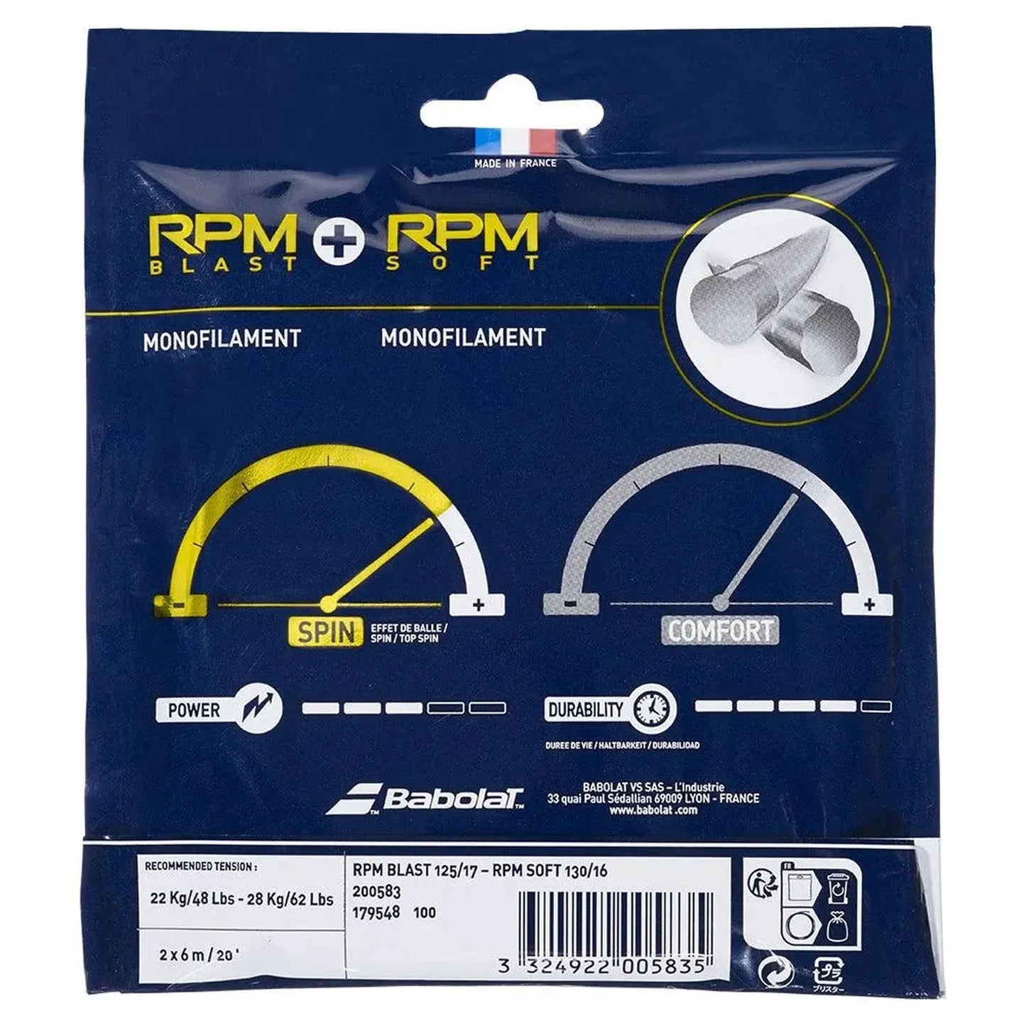 RPM Blast 17 + RPM Soft 16 Hybrid Tennis StringTienda Tennis