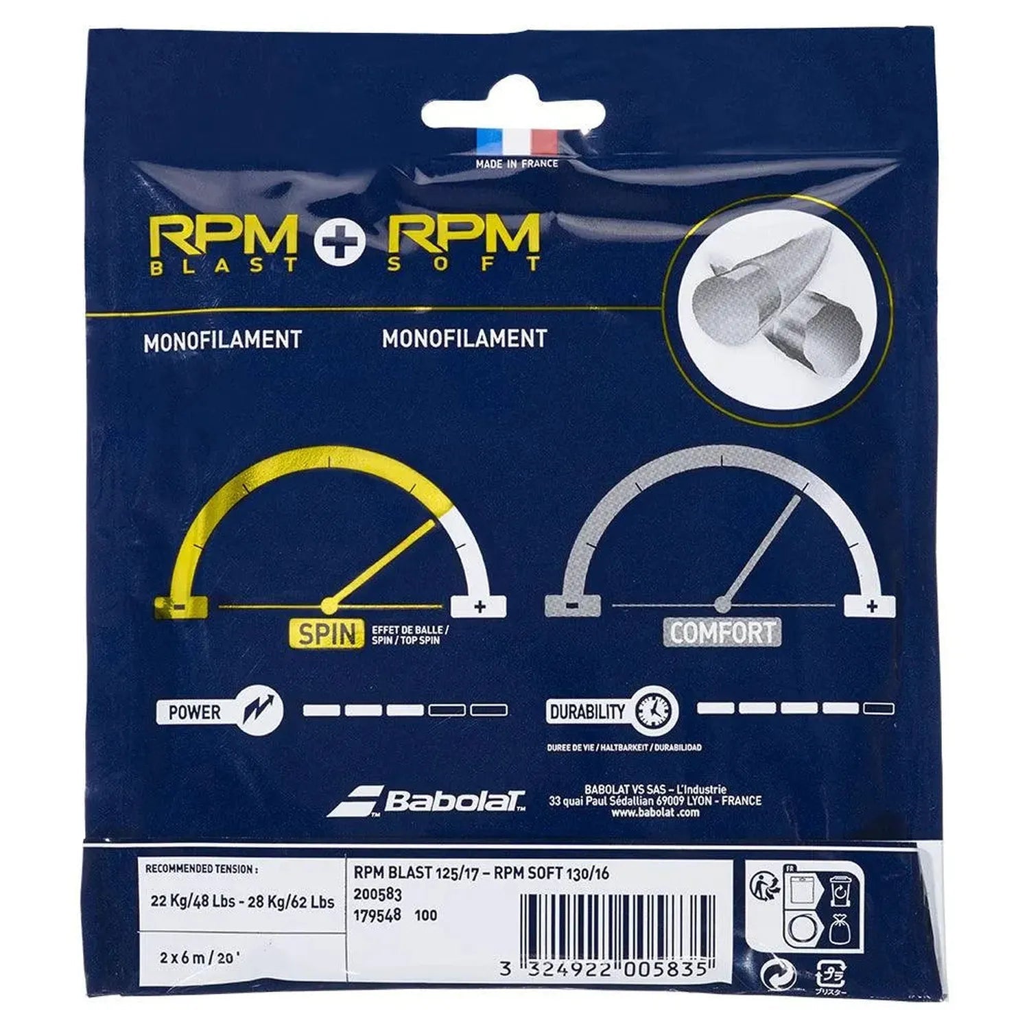 RPM Blast 17 + RPM Soft 16 Hybrid Tennis StringTienda Tennis