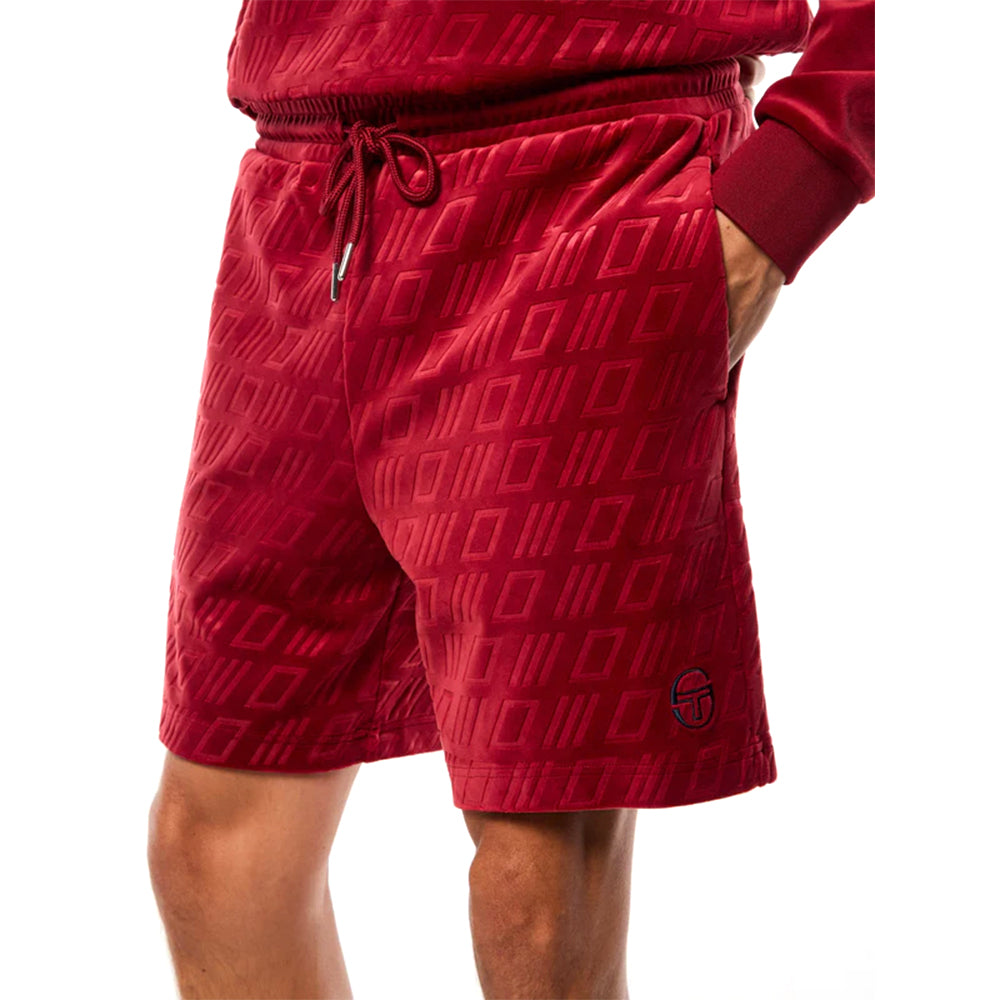 Sergio Tacchini Bandiera Debossed Velour Short | Rhubarb