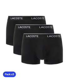 Calzoncillos Lacoste Algodón Negro 2025 (Pack x3)