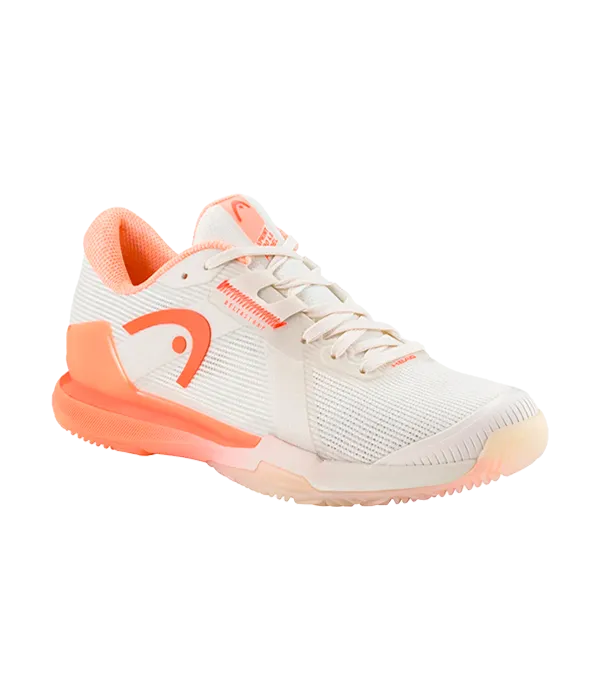 Padel Shoes Head Sprint Pro 4.0 Mujer Chalk White/Coral 2025