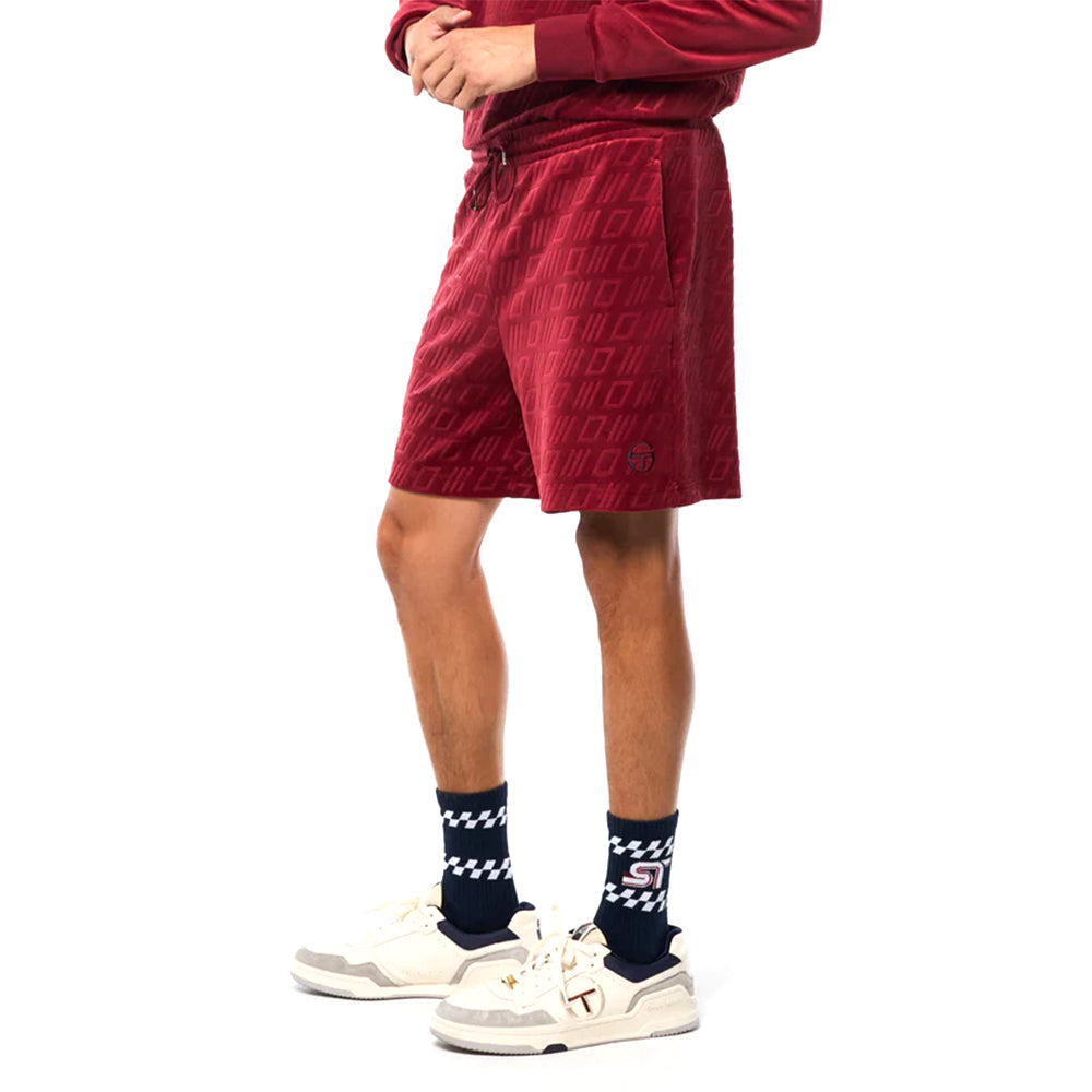 Sergio Tacchini Bandiera Debossed Velour Short | Rhubarb