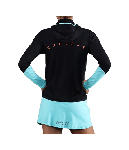 Sudadera Endless Breath Line Black Aqua